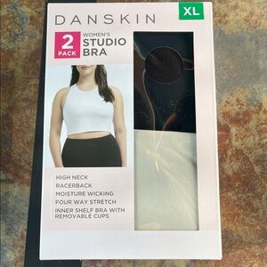 Danskin Women's Studio Bra 2-Pack - Black and White NWT
